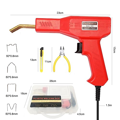 Hniuyun 50W Plastic Welder, Plastic Welding Kit with 200pcs Hot Staples, Car Bumper Crack Repair Kit for Most Plastic Repair 2 Hniuyun 50W Plastic Welder, Plastic Welding Kit with 200pcs Hot Staples, Car Bumper Crack Repair Kit for Most Plastic Repair - Image 2