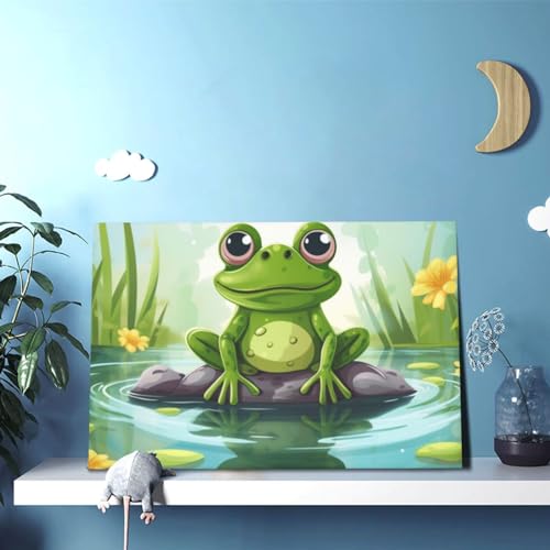 Grenouille dans un étang affiche pour habiller un mur vide