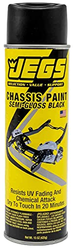 JEGS Chassis Paint | 15 Ounce Aerosol Spray | Resists UV Fading & Chemical Attack | Dry To The Touch In 20 Minutes | Semi-Gloss Black | Made In USA