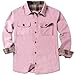 Cromoncent Mens Flannel Shirts Business Casual Long Sleeve Button Down Shirts, Flannel Pink,2X-Large