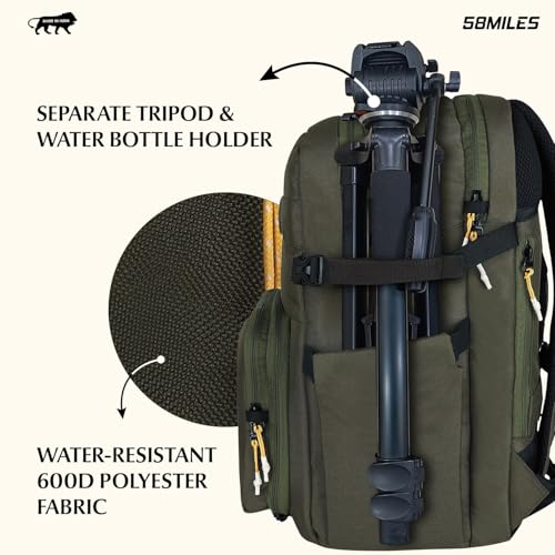 Image of Camera Bag for DSLR & Mirrorless - Professional Travel Camera Backpack - Includes Anti-Theft Zipper, Laptop Compartment, Rain Cover, Shockproof Custom Dividers, Drone, Tripod Holder - Olive