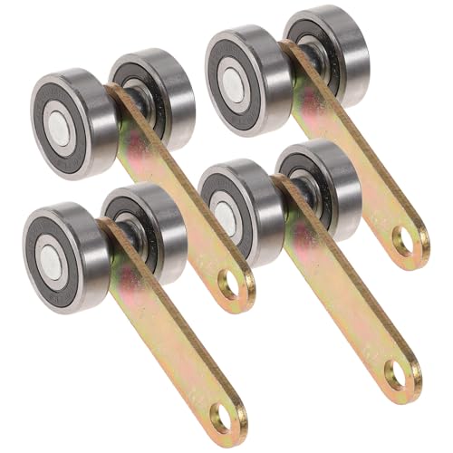 Uonlytech 4個 加長型二軸ベアリング戸車 滑り良く耐久性ガルバナイズド鋼製引き戸用トロリー立パーツ 台所 倉庫 リビング適用