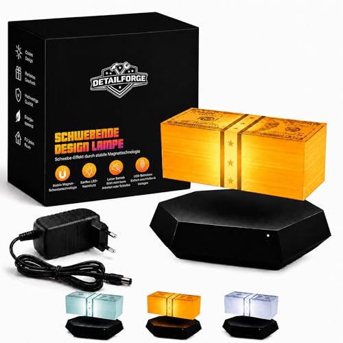DetailForge Schwebende Geldlampe GTA Style 3 Farben Grün Gelb Weiß Levitierend für Gamer