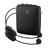 Mini Personal Wireless Voice Amplifier with 2 Bluetooth Microphones- 15W Rechargeable Pa Speaker System for Teachers, Coaches & Public Speaking