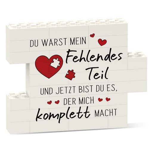 Craftique Liebe Jahrestag Geschenk für Ihn Sie, Baustein-Puzzle-Decoration, Paar Geschenke, Hochzeitstag Geschenke für Männer Frauen Freund Ehefrau Ehemann, Ich Liebe Dich Geschenk