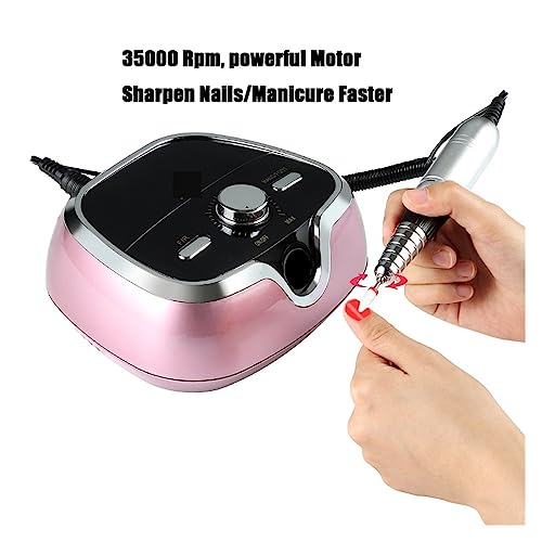 Professional-Nail-Drill-Machine-Low-Noise-35000RPM-Manicure-Machine-for-Manicure-Electric-Nail-File-with-Cutter-Nail-Art-Tools-with-Saves-More-Time-and-Money-Color-Roze-Size-A