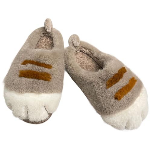 Cat Paw Slippers, Cute Funny 3d Cat Paw Cartoon Slipper, Warm Plush Comfy Fuzzy Winter House Cat Paw Slippers
