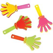 The Dreidel Company Multi Color Hand Clappers, Groggers 3" Hand Clappers 12-Pack