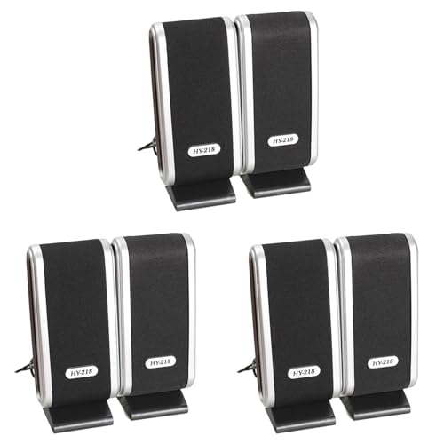 Haut-Parleurs d'Ordinateur USB avec Prise Jack 3.5mm Stéréo pour PC et Portable Lot de 6 Pièces