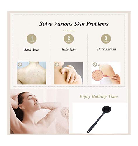 Cinlitek Silicone Body Scrubber, Long Handle Back Scrubber For Shower, Silicone Body Brush Shower Scrubber For Body, Shower Srush Back Brush Body Exfoliator #TOP2