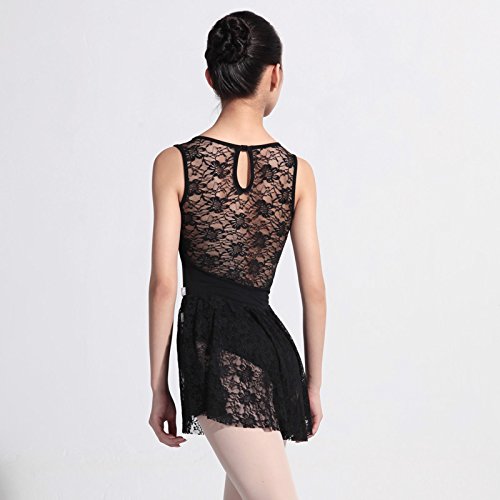 116143502 Adults Lace Pull on Ballet Dance Wrap Skirt for Girls Black