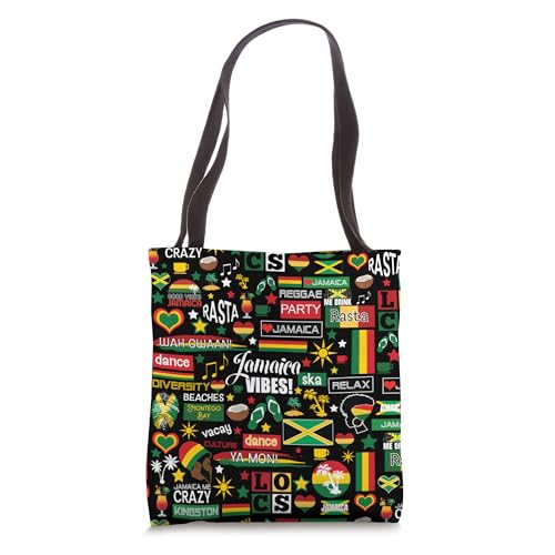 Bolso tote de souvenir de vacaciones en Jamaica con estampado tropical miniatura 1