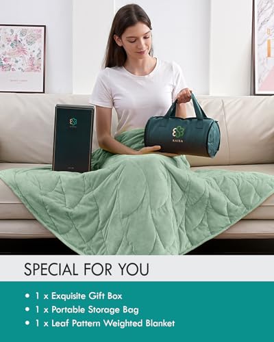 Image of Kaisa Weighted Blanket for Adults 5lbs 41 inch x 53 inch, Cozy Luxury Crystal Velvet Small Weighted Lap Blanket,All-Season Blanket, Machine Washable, Sage Green