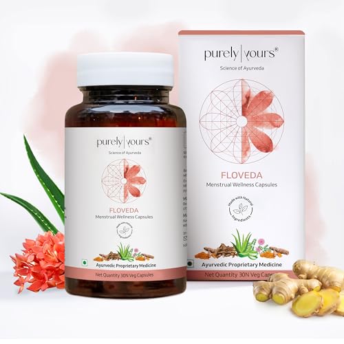 Image of Purely Yours Floveda Period Care Ayurvedic Capsules, Balances Hormones, Pigmentation & Acne, 30 Capsules