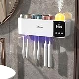 iHave Toothbrush Holders with UV Toothbrush Sanitizer, Aromatherapy Diffuser & IR Night Light - 4-Hour Smart Cruise Disinfection, Auxiliary Combo...
