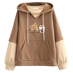 FANCYKIDS Dinosaur Bunny Rabbit Bear Cat Ears Hoodie For Girls Teens Teenagers Oversize Top Sweatshirt Jumper Shirt