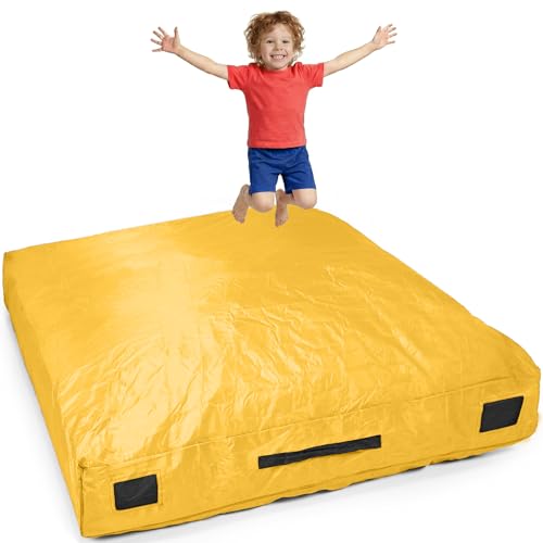 SaferBounce Crash Pad for Kids Sensory | Big 5Ft x 5Ft Or 3Ft x 4Ft | Autism Sensory Crash Mat for Jumping & Play | Crashpad | Soft Foam Landing Pad for Kids | Giant Pillow Mat | Climbing & Gymnastics