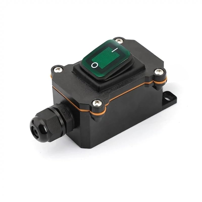 Interruttore A Bilanciere Marino Impermeabile Con Cavo Di Alimentazione In Linea LED IP65 Scatola Di Giunzione Esterna Interruttore Elettrico 12V 24V 220V 16A 30A(Single green 12-24V,5 PCS)