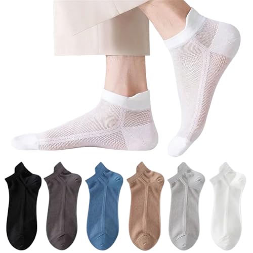 Image of VAIDUE Pack of 6 Ankle Length Socks for Men & Women | Multicolor Soft Cotton Casual Wear Socks | Breathable, Sweat-Absorbent & Stretchable | Stylish & Comfortable
