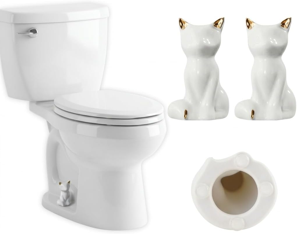 Ceramic Cat Toilet Bolt Covers, 2 Pack