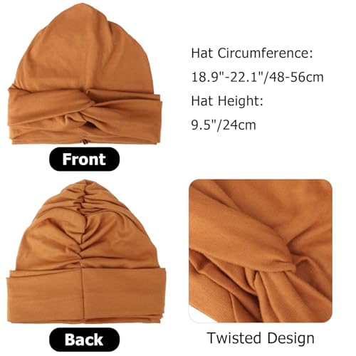 Image of DRESHOW African Women Turban Caps Beanie Twist Headscarf Pre-Tied Double Twisted Braids Headwraps for Women Chemo Cancer Cap