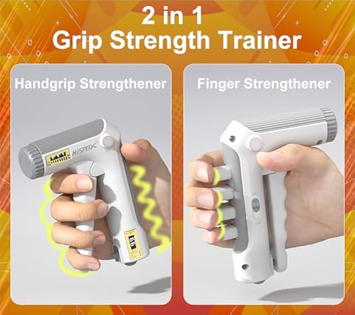 Grip Strength Trainer with Finger Exerciser, Adjustable Resistance, Forearm Strengthener Hand Gripper with Counting,Black