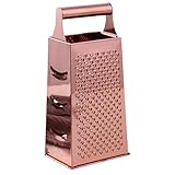 SAFIGLE Edelstahl Küchenraspel mit Vier Seiten zum Schneiden und Mahlen von Gemüse Obst Käse für Kochanfänger und Vielseitige Anwendungen