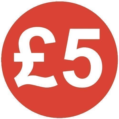 Audioprint Ltd Small 13mm £5 Price Stickers - 100 Pack