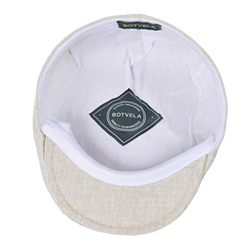 Botvela Men Linen Flat Ivy Breathable Summer Newsboy Hat thumb #5