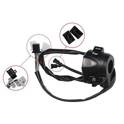 Commutateurs bouton clignotant moto 22mm commande 4-en-1 - 6