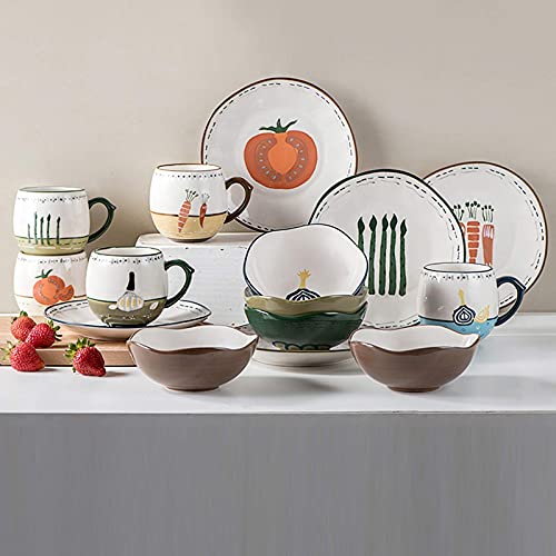 Ensembles de table en céramique au motif végétal pour des repas de famille chaleureux
