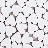 Mosaic Tiles for Crafts Assorted Color Ceramic Glitter Mosaic Supplies Pieces Bulk Square Love Heart 2.2x2.3cm, 48pcs/200g (White)