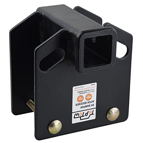 Toptow Rv Bumper Hitch Receiver 2 Inch Adapter Fits For 4 Inch X 4 Inch Square Rv Rear Bumpers With Hitch Lock Chrome #TOP3