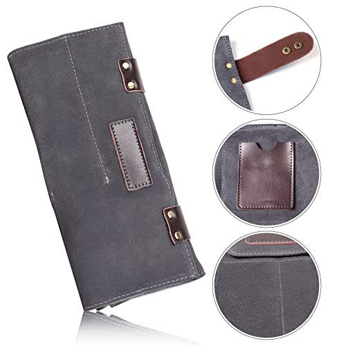 Honey Joy Bolsa de Tesoura de Salão com 12 Bolsos, Couro Legítimo, Suporte para Tesouras de Cabeleir