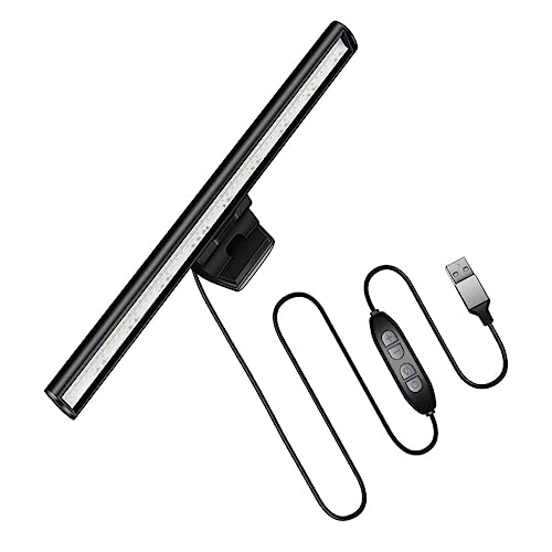 Mikikit Computer Monitor Hanging Light Led Screen Lighting Soft Bright 10 Brightness Levels Protect Your Eyes