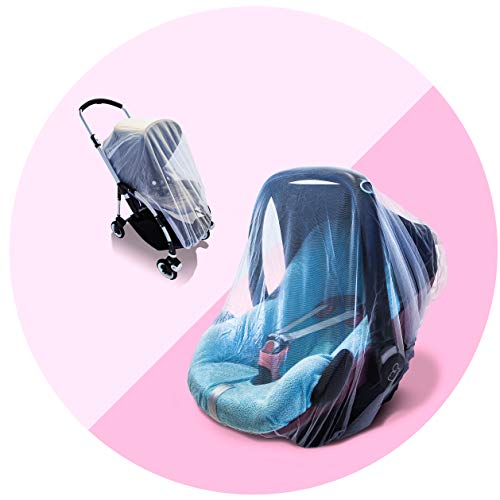 The Original Drawstring Baby Mosquito Net - Perfect Fit for Strollers, Car Seats, Bassinets and Carriers - Ultra Fine Mesh Protection Against Mosquitos, No-See-Ums, and Wasps - no Harmful Chemicals.