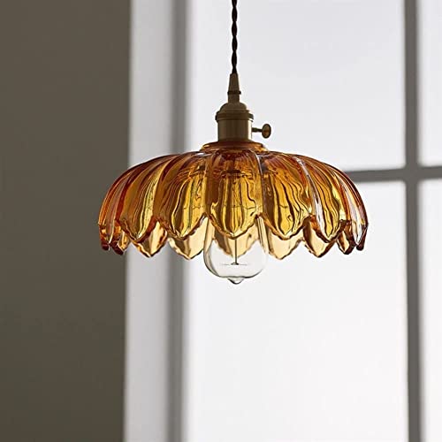 Chandelier rétro en verre de suspension pour chambre et cuisine
