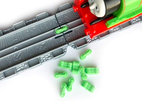 TrainLab Take-n-Play Dog Bones Train Track adapters. Connects Female to Female Take-n-Play Tracks (10pcs) (Green)