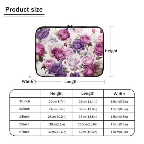 Funda neopreno para portátil 10 pulgadas rosa floral miniatura 7