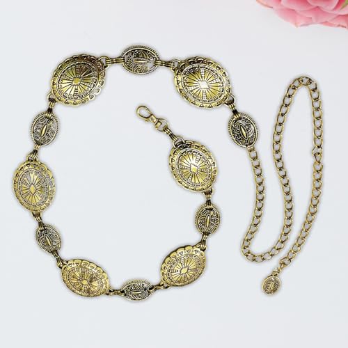 Yiju Women Waist Chain Belt Metal Belt Adjustable Casual Waistband Body Link Belt Dress Belt for Dress Lady Skirt Jeans Decorative3