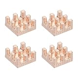 Couleur: Cuivre; Taille: 6 x 6 x 3 mm/ 0.24 x 0.24 x 0.12 Pouce (L*L*H); Liste d'emballage: 4 Pcs x Dissipateur Thermique En Cuivre