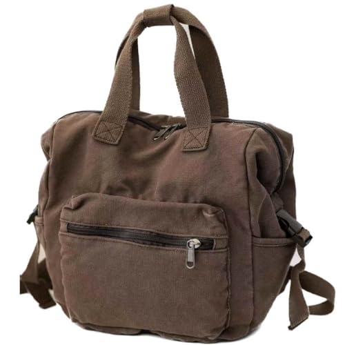 MaxxCloud Aesthetic Cute Small Backpack, Heavy Cotton, Retro Canvas Backpack Travel Bag, Mini