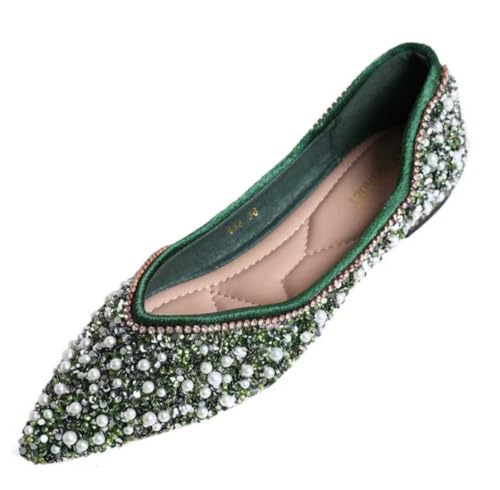 Women's Rhinestone Flats Fashion Pointed Toe Pearl...