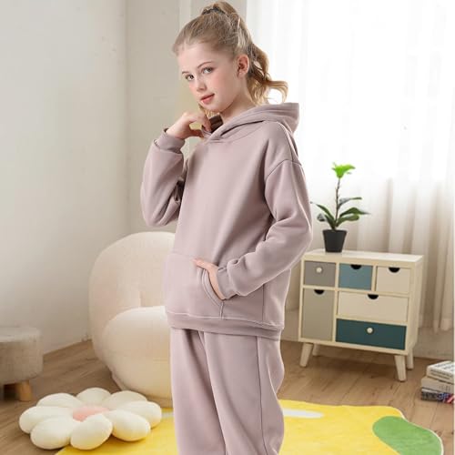 Image of Kids Athletic Pullover Hoodie Sweatshirt with Pocket Tops,2-12Years | Boys and Girls Fleece Hooded Christmas Halloween Teen Girls Athletic Hoodie Solid Color Lightweight Classic Kids Clothes