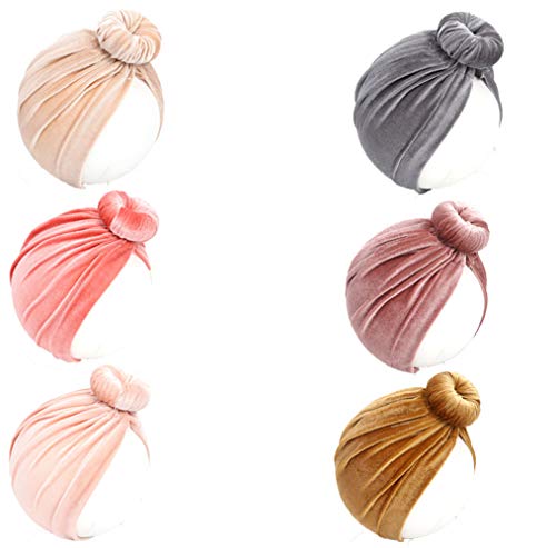 Image of Awyjcas Newborn Baby Toddler Cotton Hat Babys Turban Kids Knotted Hat Cap Set (BB03)