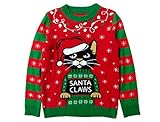 Tstars Funny Cat Kids Ugly Christmas Sweater Youth Girls Boys Santa Claws Holiday Tacky Xmas Sweaters Large Multicolor