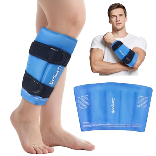 Comfpack Shin Splint Ice Pack for Injury Reusable Leg...