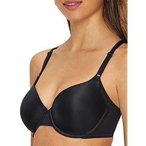 Warner's Women's No Side Effects Underarm-Smoothing Comfort with Breathable Mesh Underwire Lightly Lined T-Shirt Bra RA3471A, Rich Black, 34C