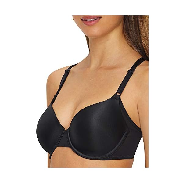 Warner's Women's No Side Effects Underarm-Smoothing Comfort with Breathable Mesh Underwire Lightly Lined T-Shirt Bra RA3471A, Rich Black, 34C