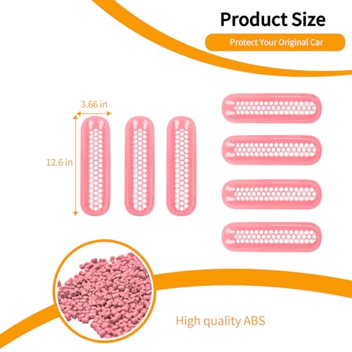 Image of Hoolcar Front Grill Mesh Inserts Clip-in Honeycomb Grille Guard Cover Fit for Jeep Wrangler JK JKU 2007-2017, Exterior Accessories, Pink